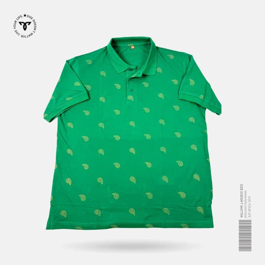 Emerald Paisley Polo T-shirt showcase 1