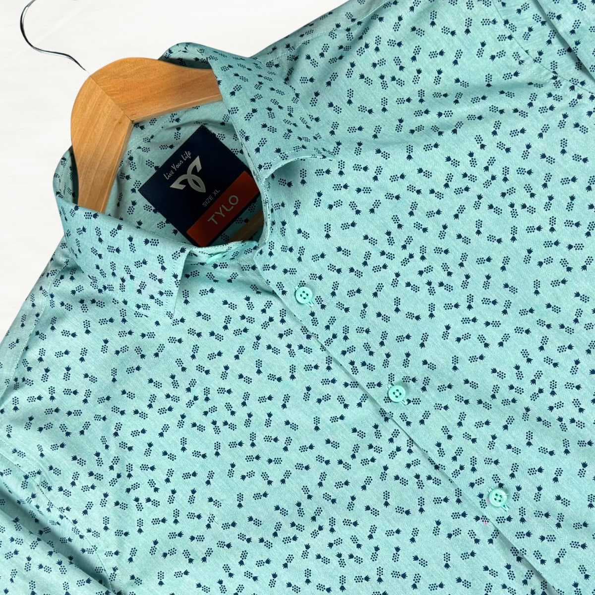 Seafoam Green Tiny Print Shirt showcase 2