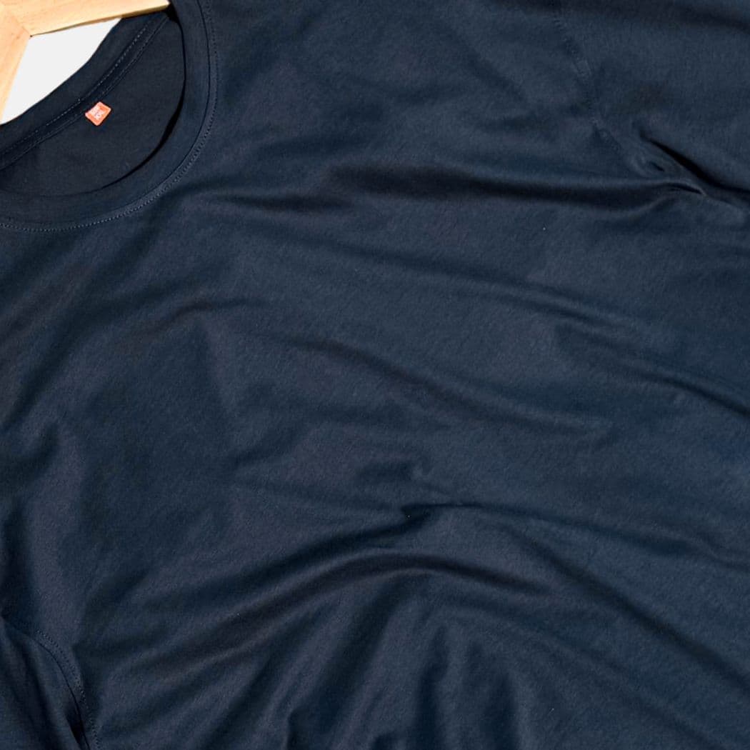 Navy Blue Solid Drop Shoulder T-Shirt showcase 2