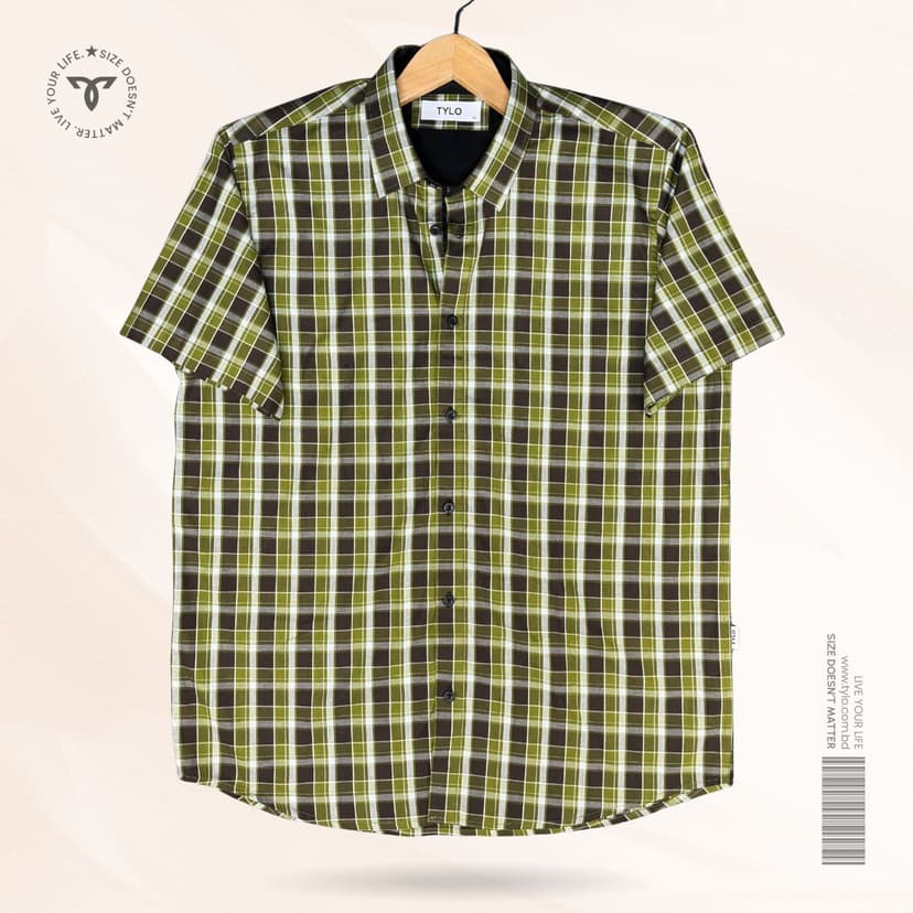 Bold Plaid Half Sleeve Shirt
