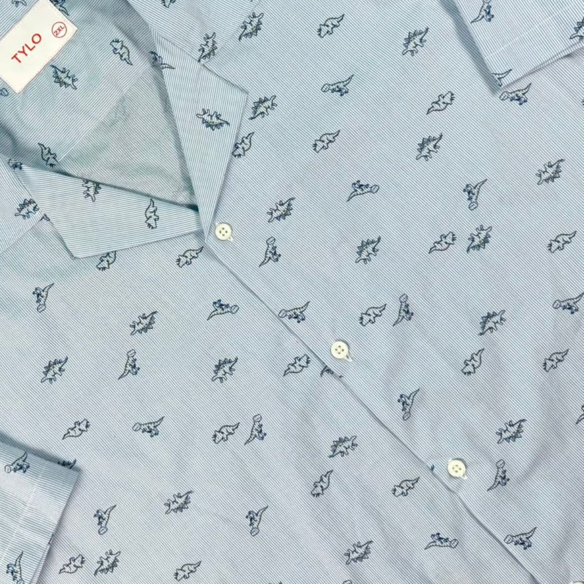 Sky Mini Leaf Cuban Shirt showcase 3