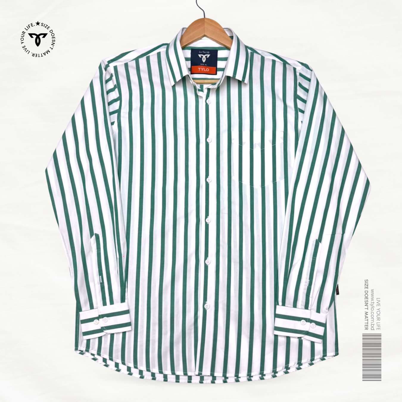 Emerald Stripe White Premium Shirt showcase 1