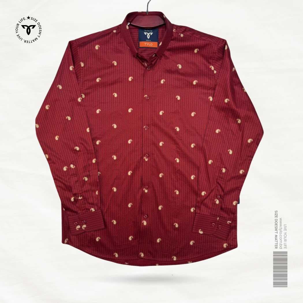 Crimson Paisley Print Premium Shirt showcase 1
