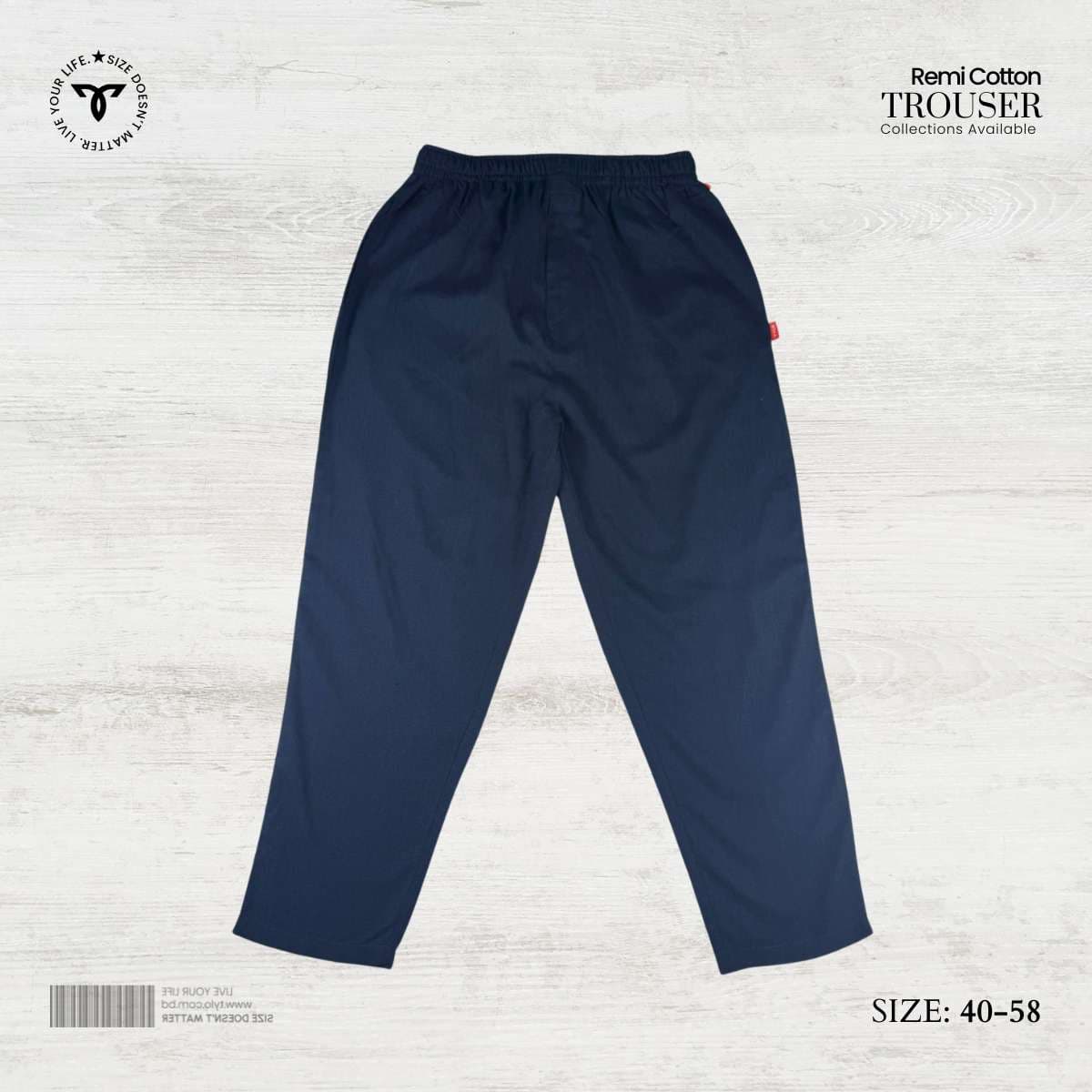 Remi Cotton Relaxed Trouser – Deep Navy showcase 1