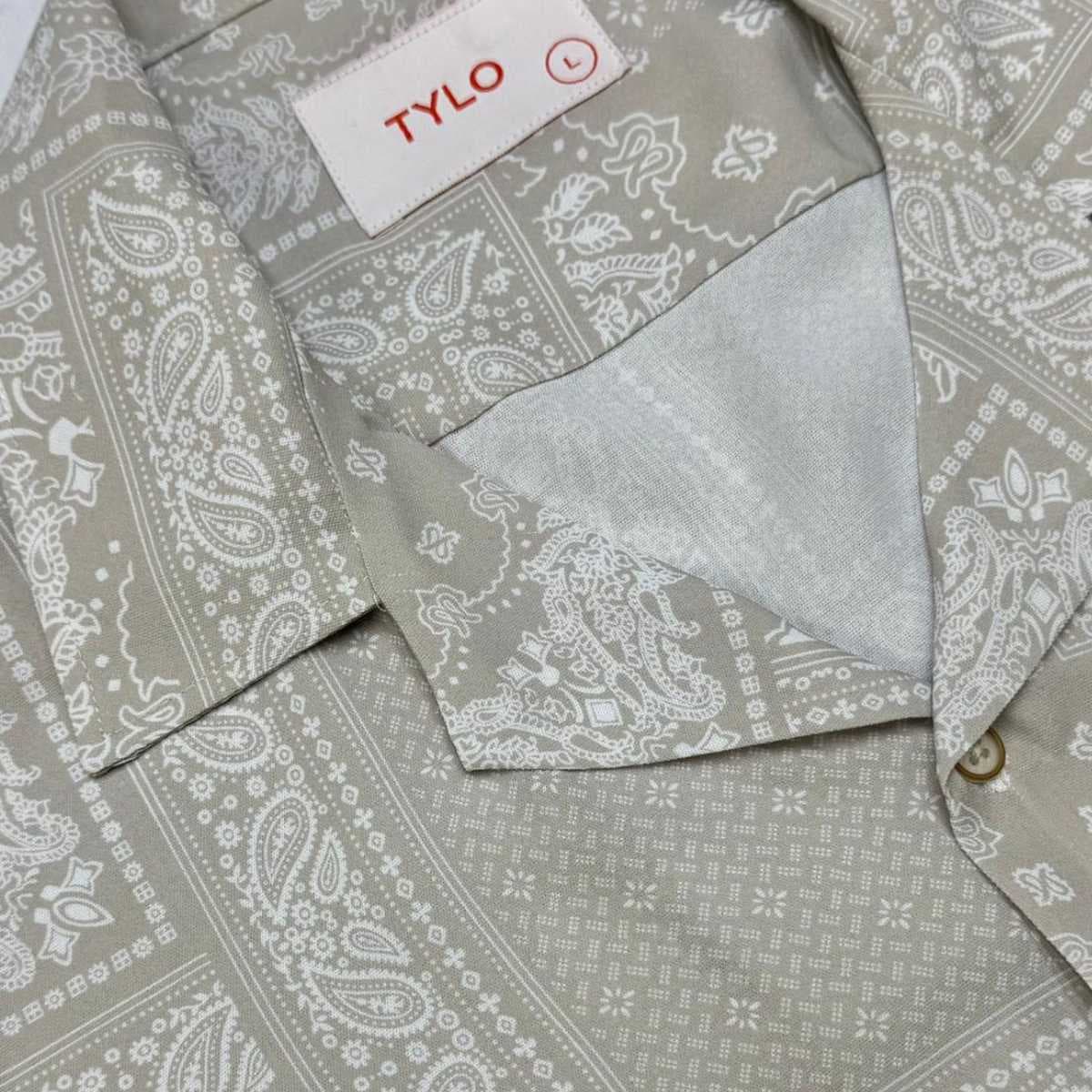 Beige Paisley Cuban Shirt showcase 3