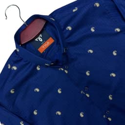 Royal Blue Paisley Premium Shirt view 1
