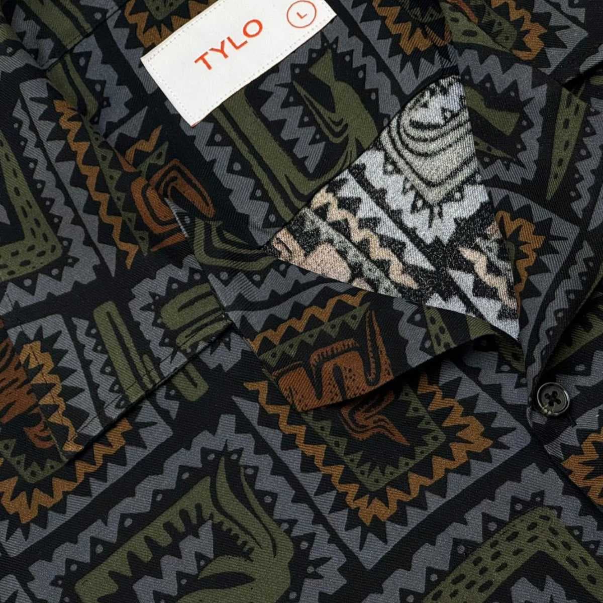Tribal Olive Cuban Shirt showcase 3