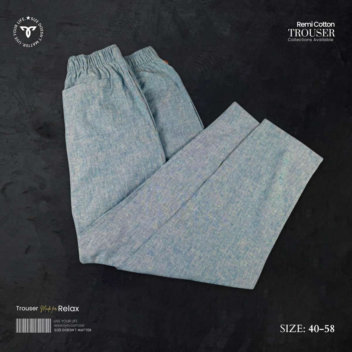 Remi Cotton Relaxed Trouser – Light Blue showcase 2