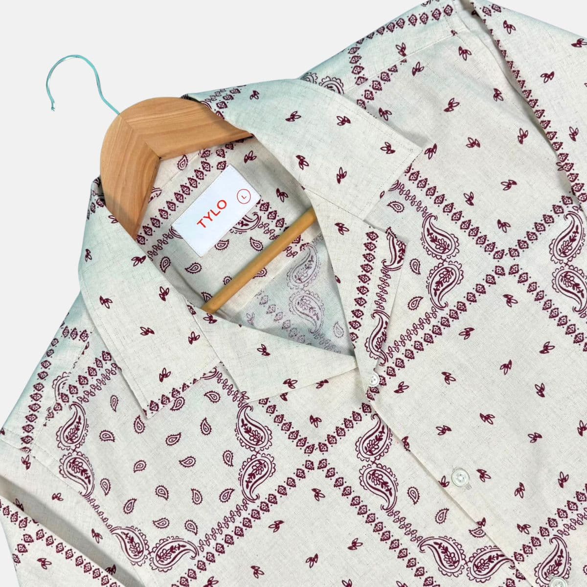 Beige Bandana Print CUBAN SHIRT showcase 2