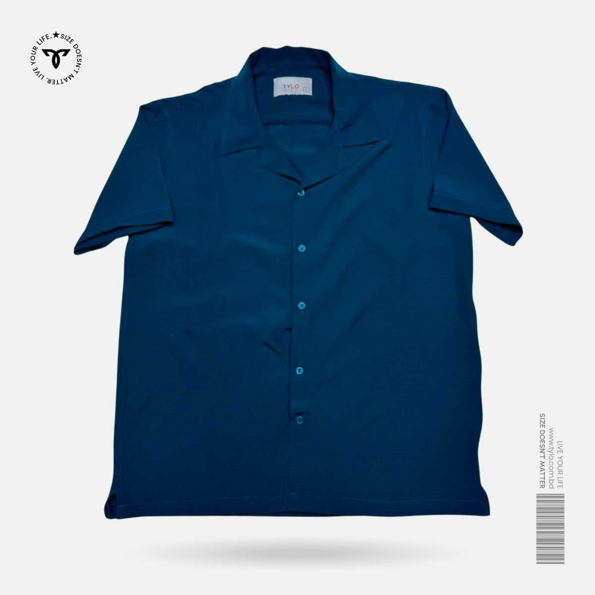 Ocean Teal Cuban Shirt showcase 1