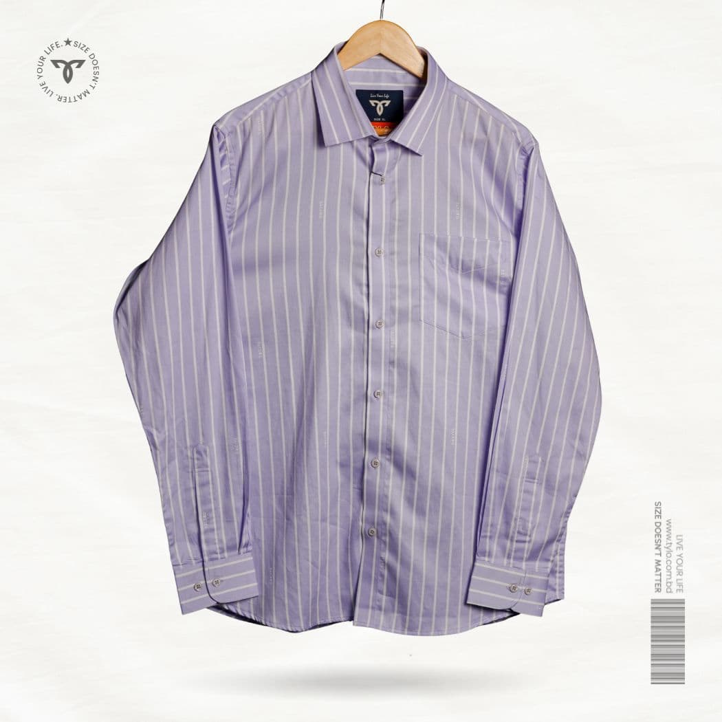 TYLO Premium Lilac Pinstripe Full Sleeve Shirt showcase 1