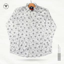 White and Grey Flower Shirt view 0
