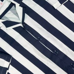 Black Coastal Stripe Cuban Shirt view 1