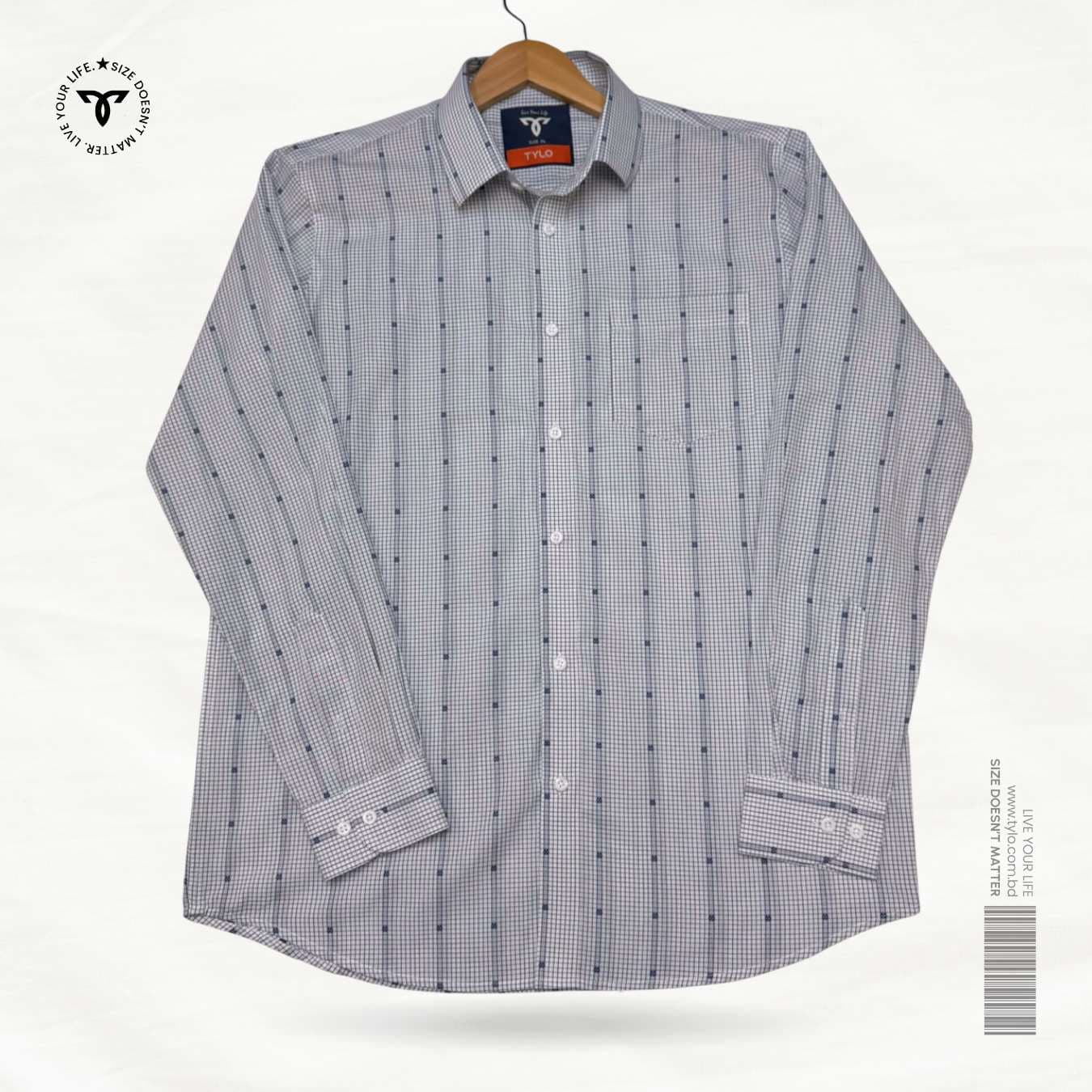 Micro Grid Dot White Premium Shirt showcase 1