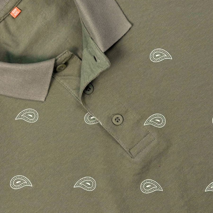 Olive Paisley Polo T-shirt showcase 2