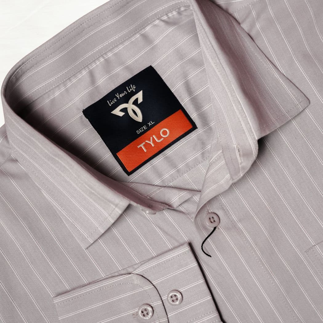 TYLO Premium Ash Grey Pinstripe Shirt showcase 2