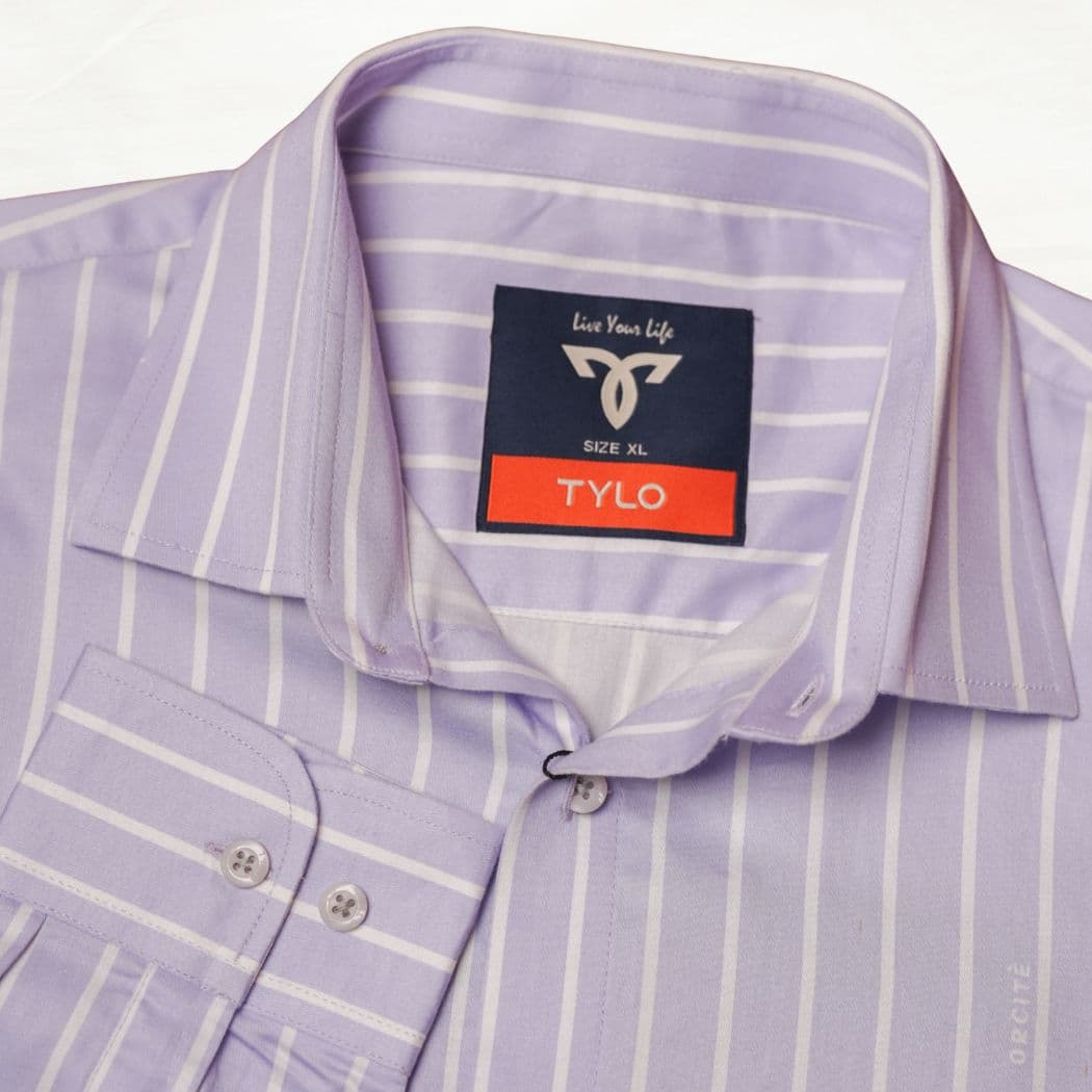 TYLO Premium Lilac Pinstripe Full Sleeve Shirt showcase 2