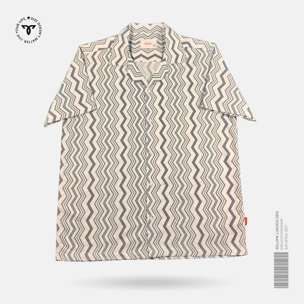 Slate Chevron cuban shirt