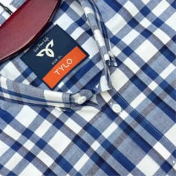 Indigo Grid Check Premium Shirt view 2
