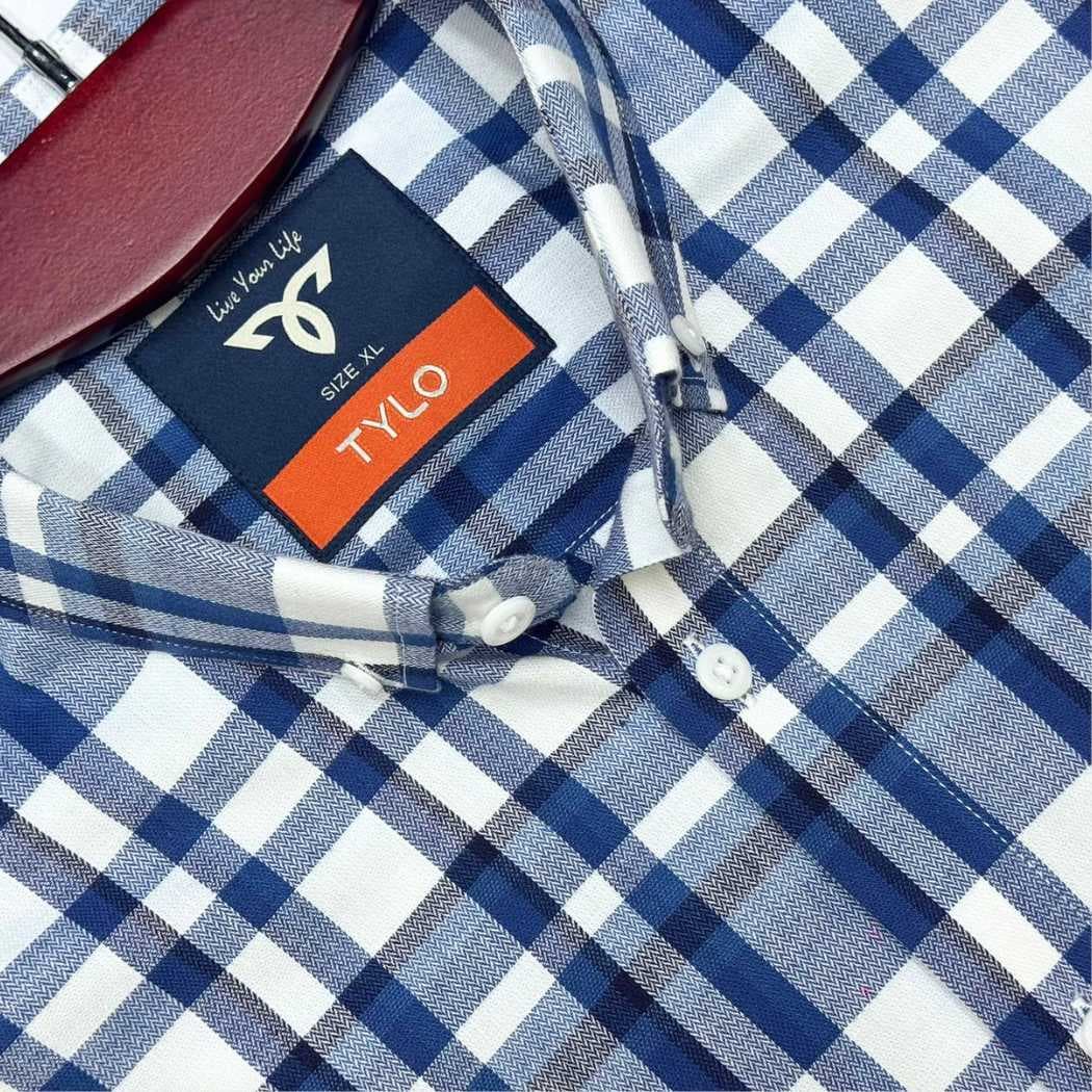Indigo Grid Check Premium Shirt showcase 3