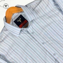 Soft Light Blue Multi-Stripe Shirt view 1