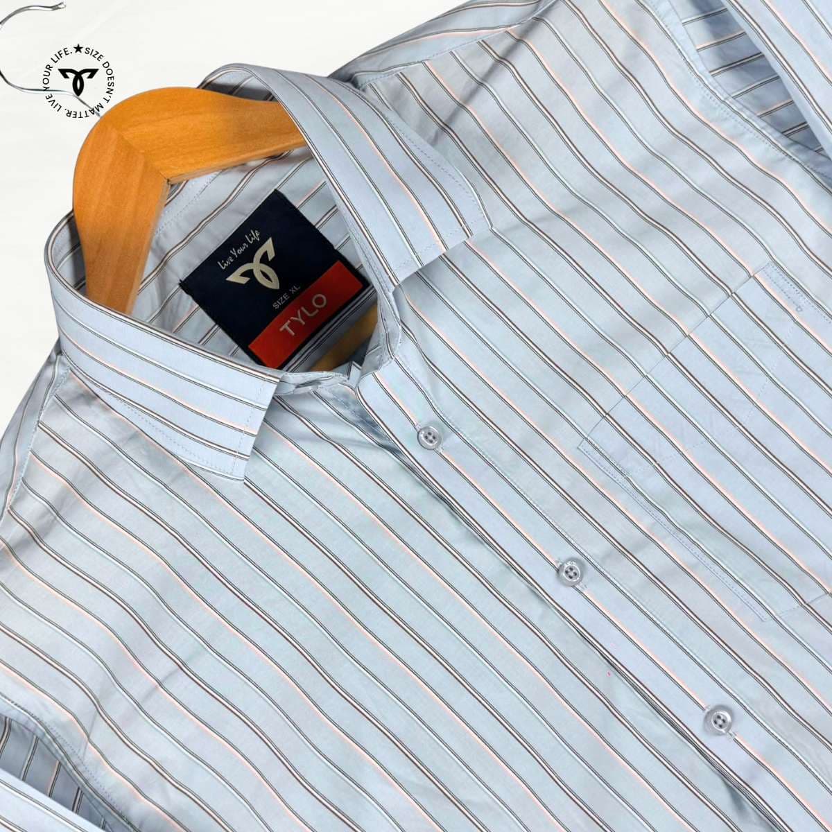 Soft Light Blue Multi-Stripe Shirt showcase 2