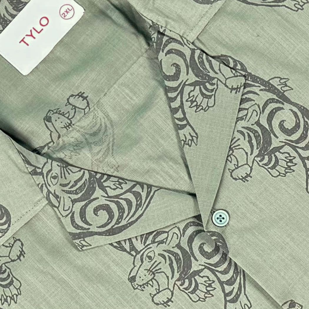 Sage Tiger Cuban Shirt showcase 3