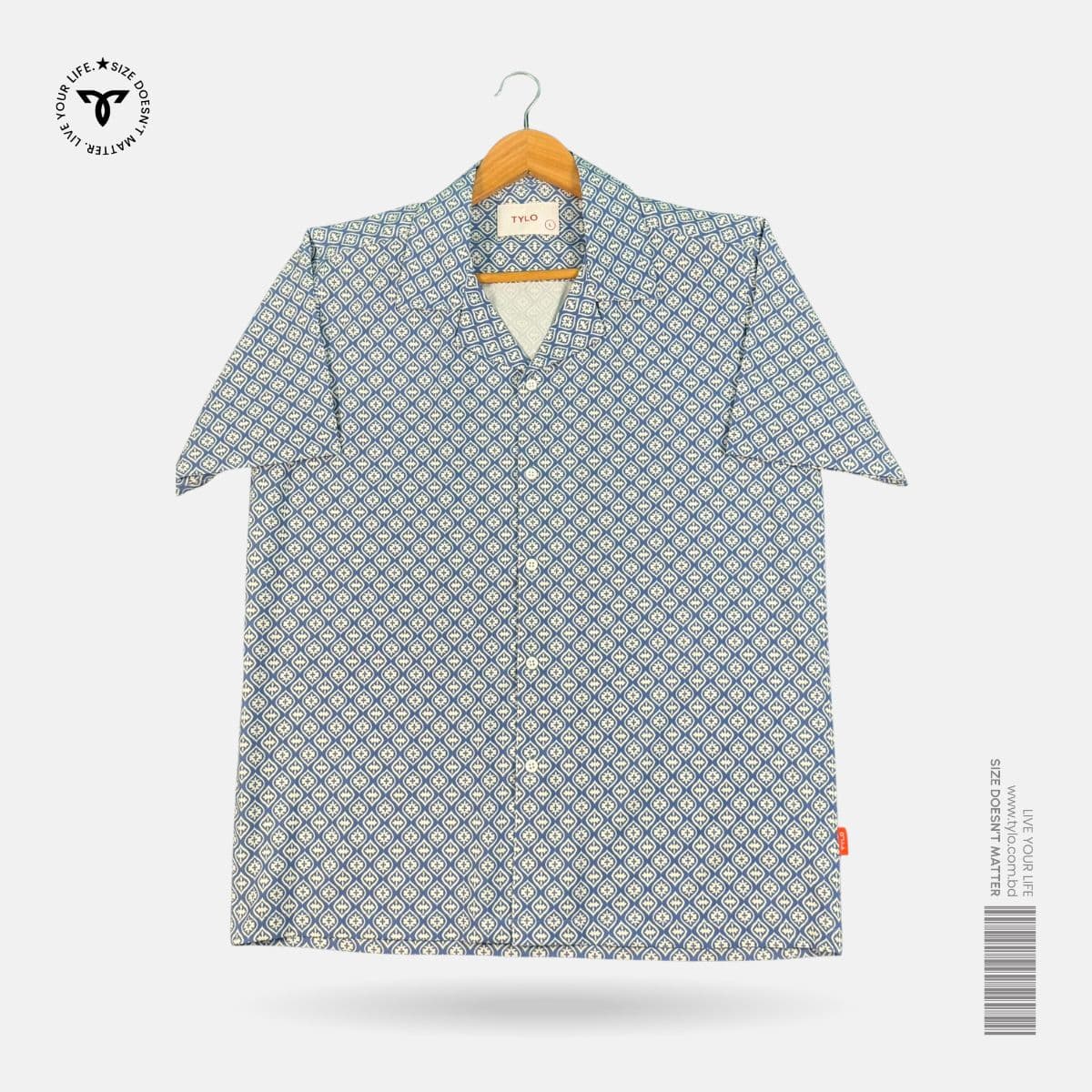 Blue Geometric Cuban Shirt showcase 1