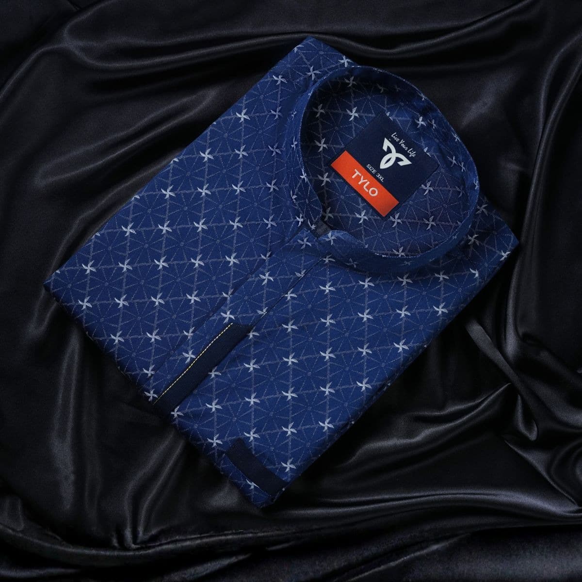 TYLO Steel Blue Jacquard Premium Panjabi