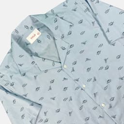 Sky Mini Leaf Cuban Shirt view 1
