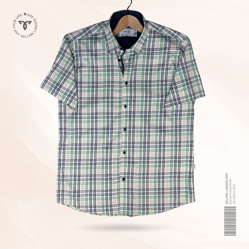 Botanical Plaid Half Sleeve Shirt