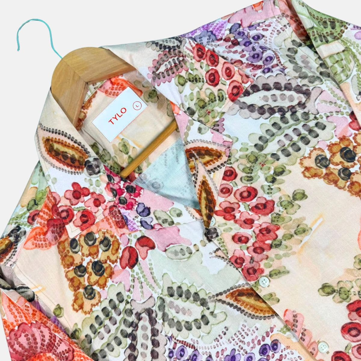 Multicolor Floral Print Cuban Collar Shirt showcase 2