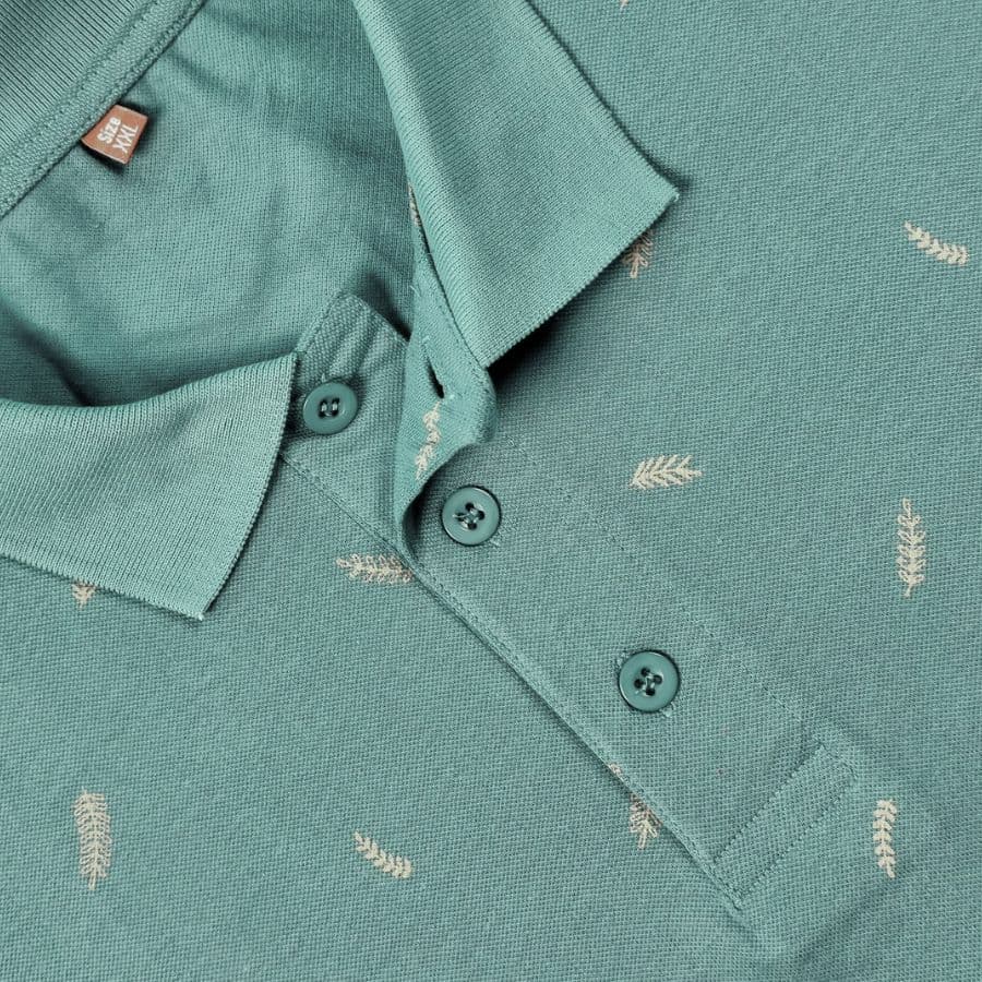 Aqua Mint Fern Polo T-shirt showcase 2