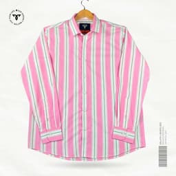 Pink and White Block Stripe Shirt view 0