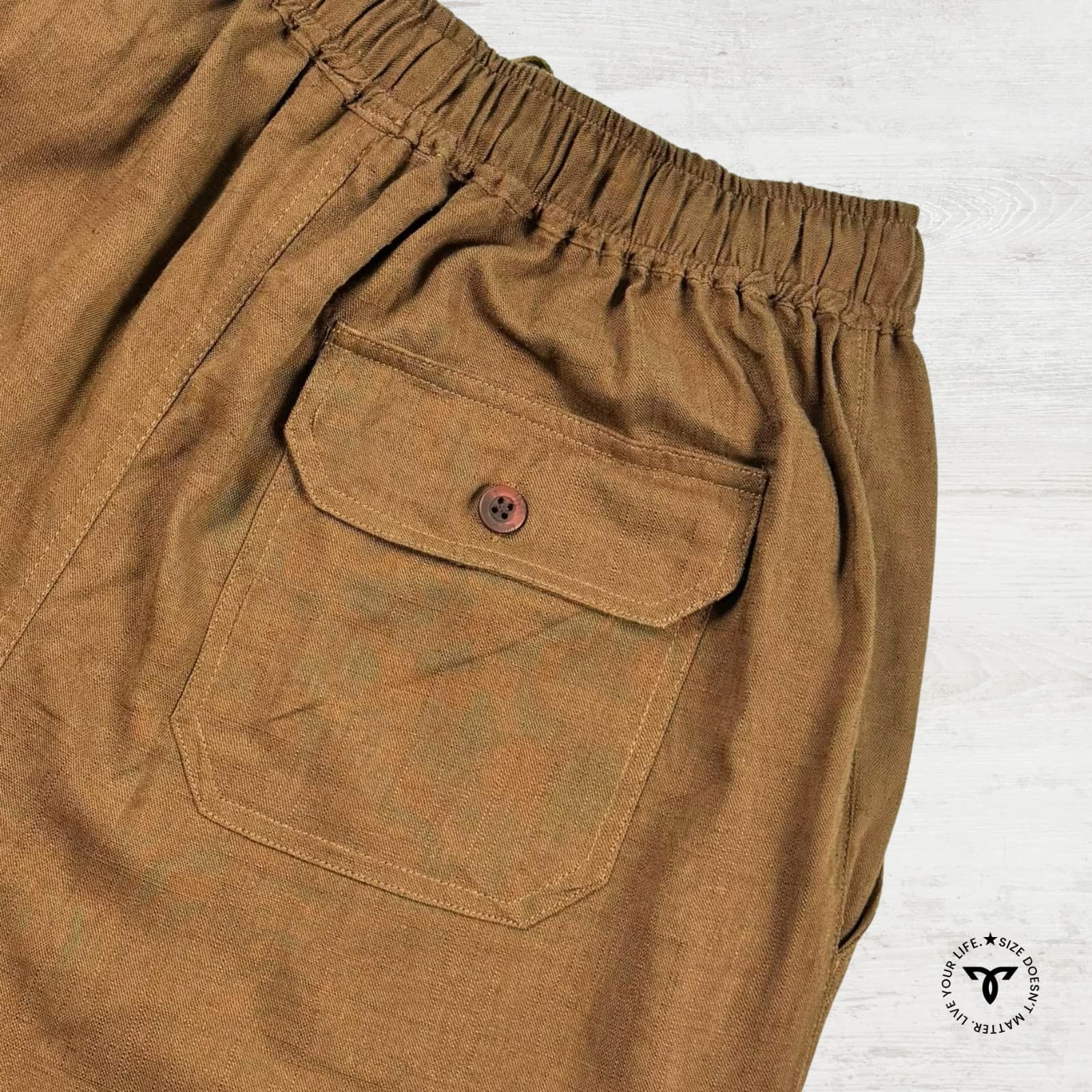 Warm Medium Brown Remi Cotton Baggy Trouser showcase 3