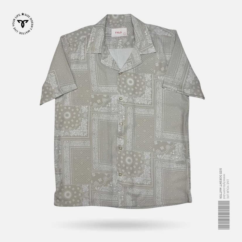 Beige Paisley Cuban Shirt