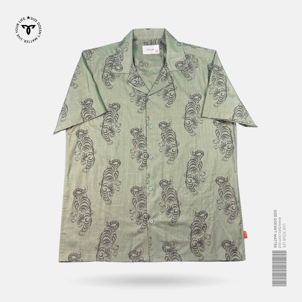 Sage Tiger Cuban Shirt