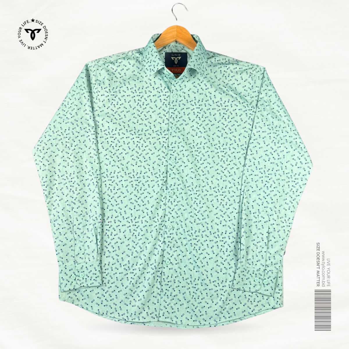 Seafoam Green Tiny Print Shirt