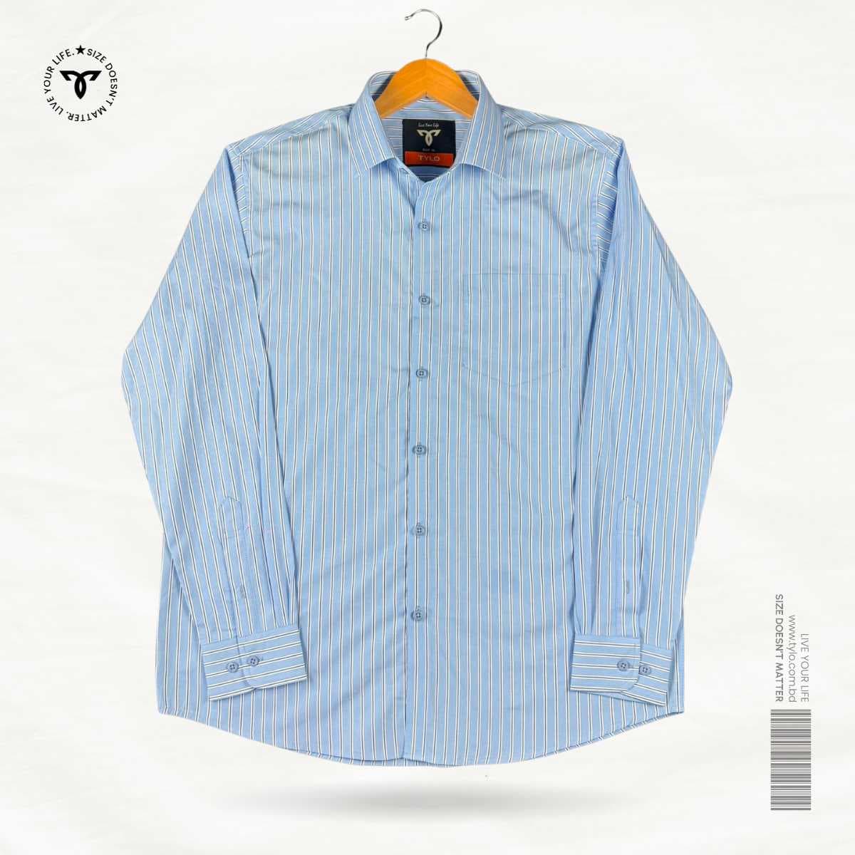 Classic Blue Double-Stripe Shirt