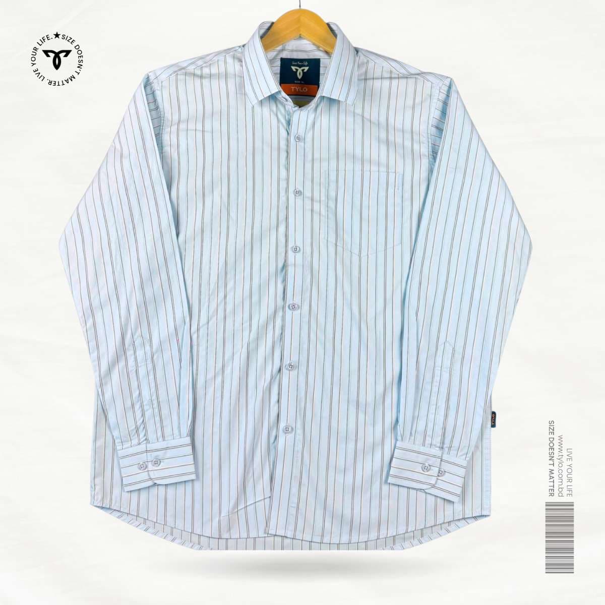 Soft Light Blue Multi-Stripe Shirt