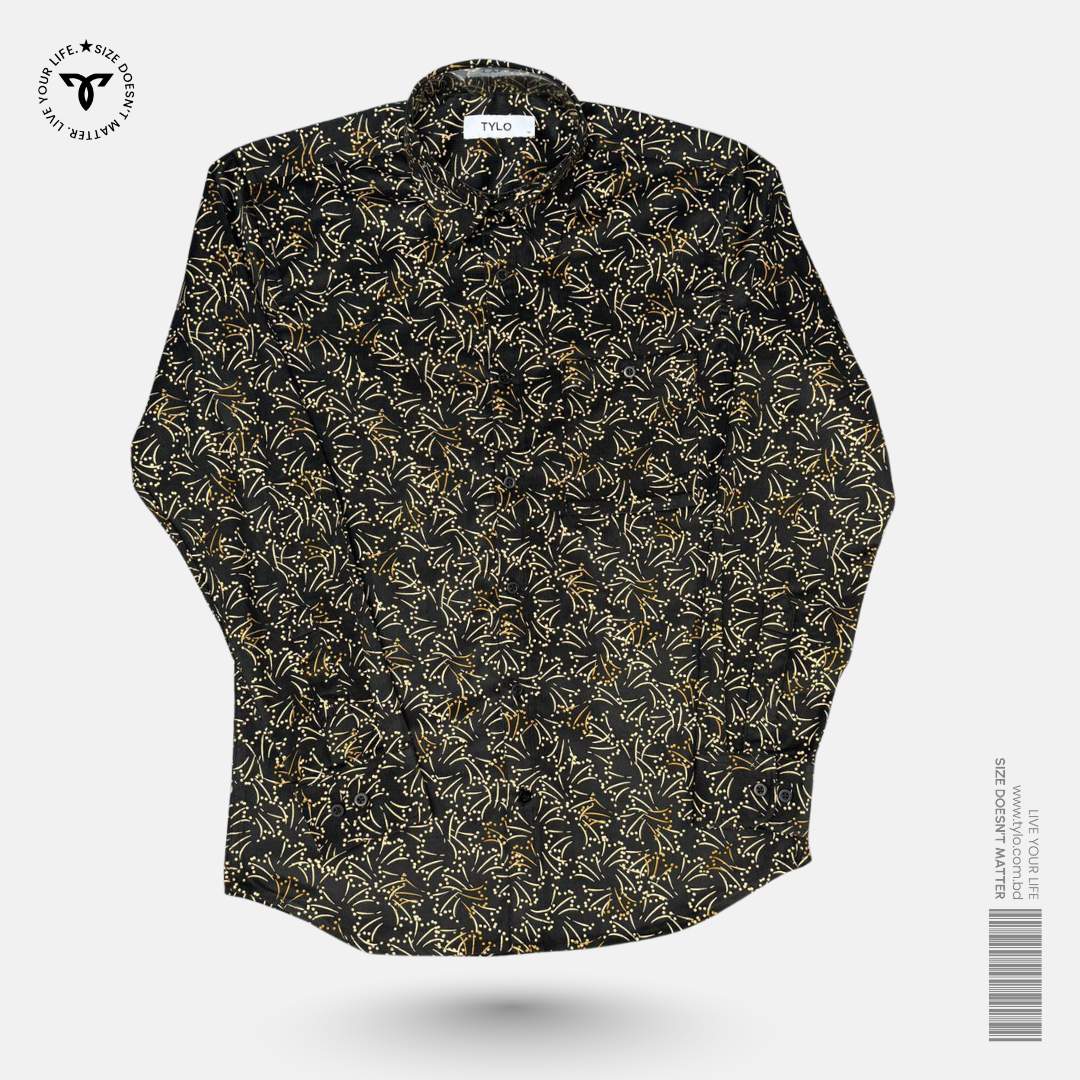 Gold Sprig Print Corduroy Shirt