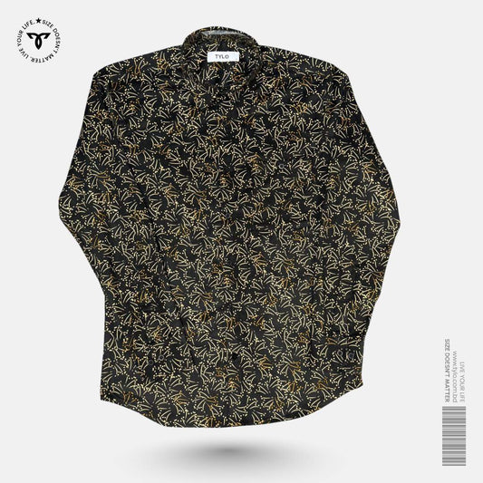 Gold Sprig Print Corduroy Shirt