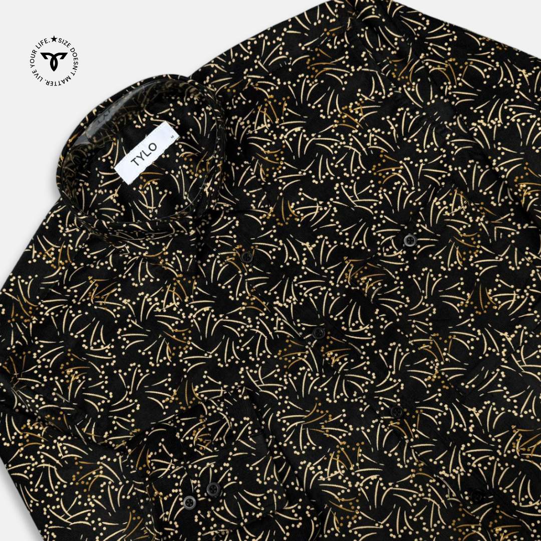 Gold Sprig Print Corduroy Shirt