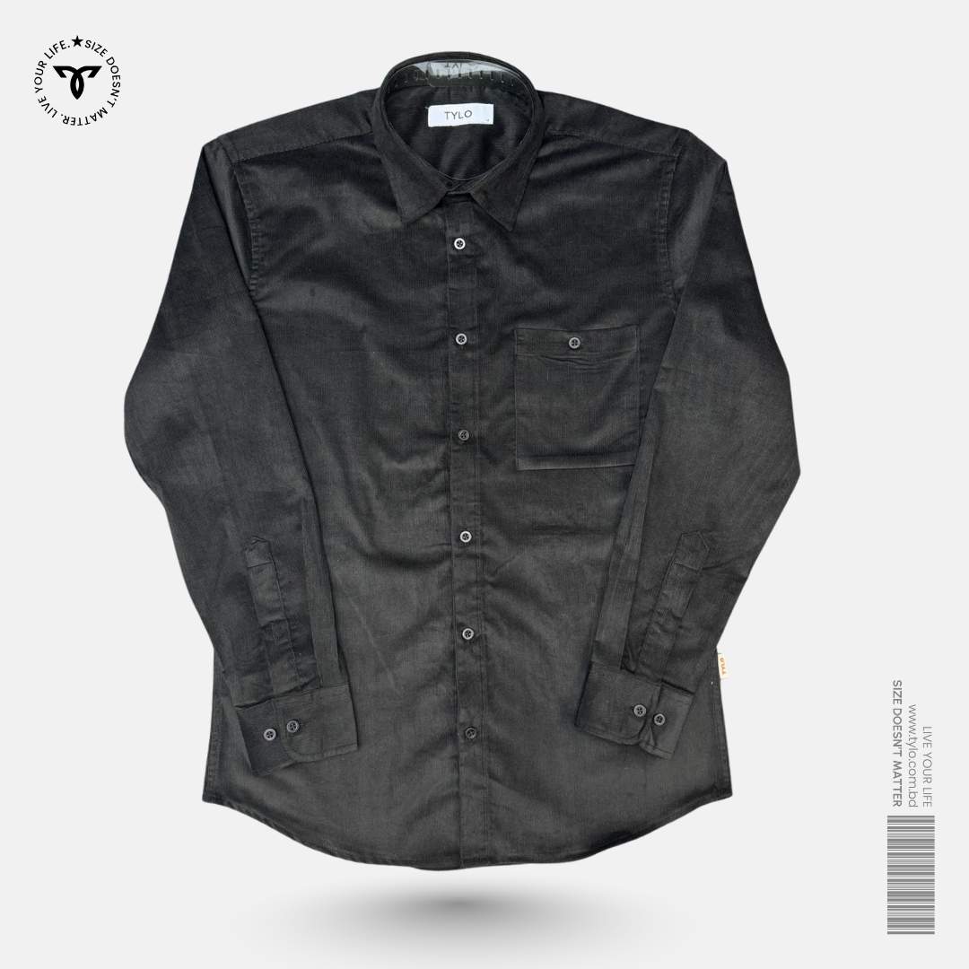 Midnight Black Corduroy Shirt