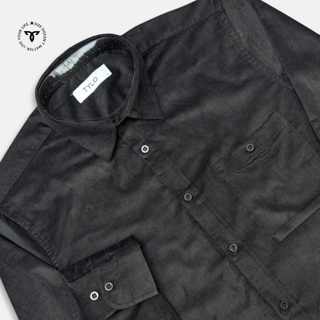 Midnight Black Corduroy Shirt