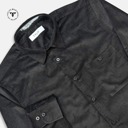 Midnight Black Corduroy Shirt