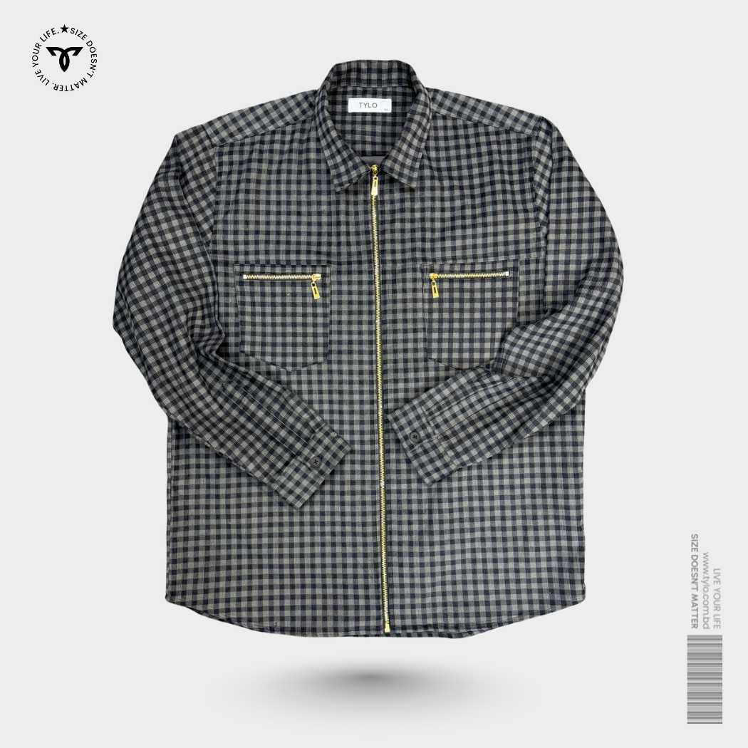 Tylo Checkered Zip-Up Shacket