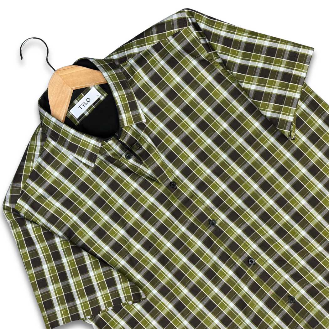 Bold Plaid Half Sleeve Shirt