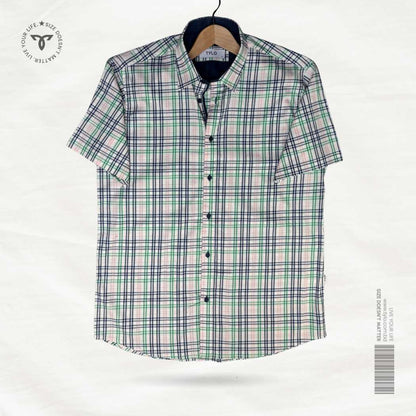 Botanical Plaid Half Sleeve Shirt