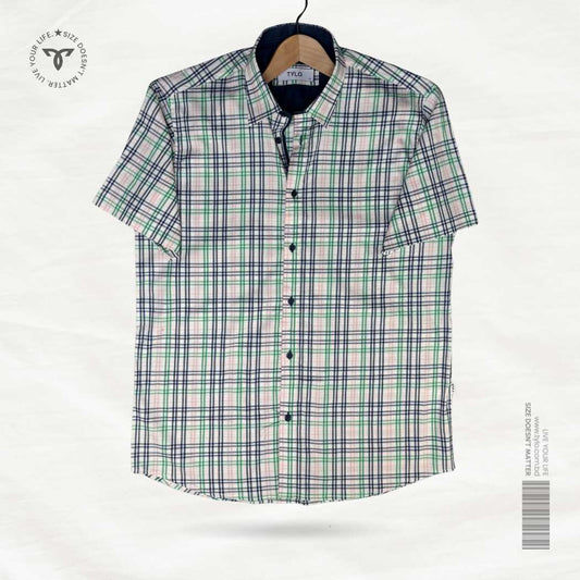 Botanical Plaid Half Sleeve Shirt